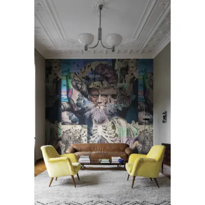 Carta da parati di design con figure sovrapposte AM18 di London Art