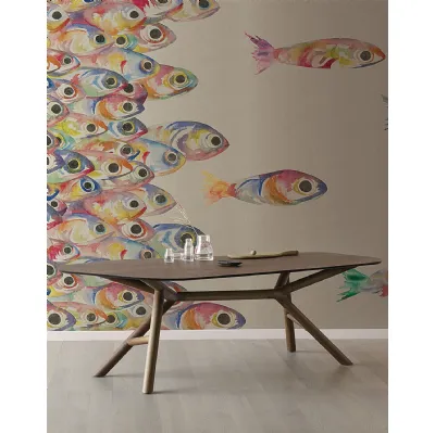 Carta da parati con soggetto pesci colorati Flutter di London Art