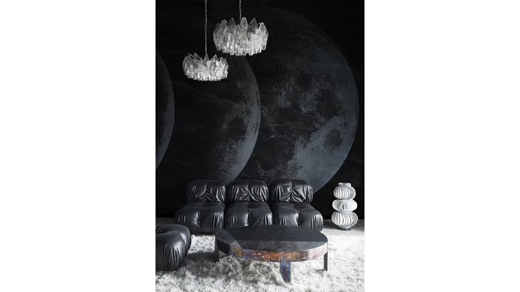 Carta da parati con luna piena su fondo scuro Moon di London Art