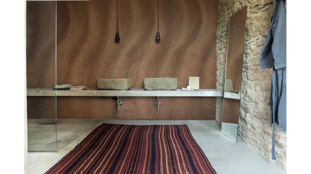 Carta da parati impermeabile per ambienti interni Rever du Mali ispirata agli edifici del Mali fabbricati con la terra di Wall&Decò