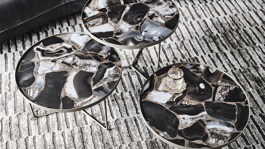 Tavolino con struttura in metallo e piano in ceramica Marmi Billy Keramik di Cattelan Italia