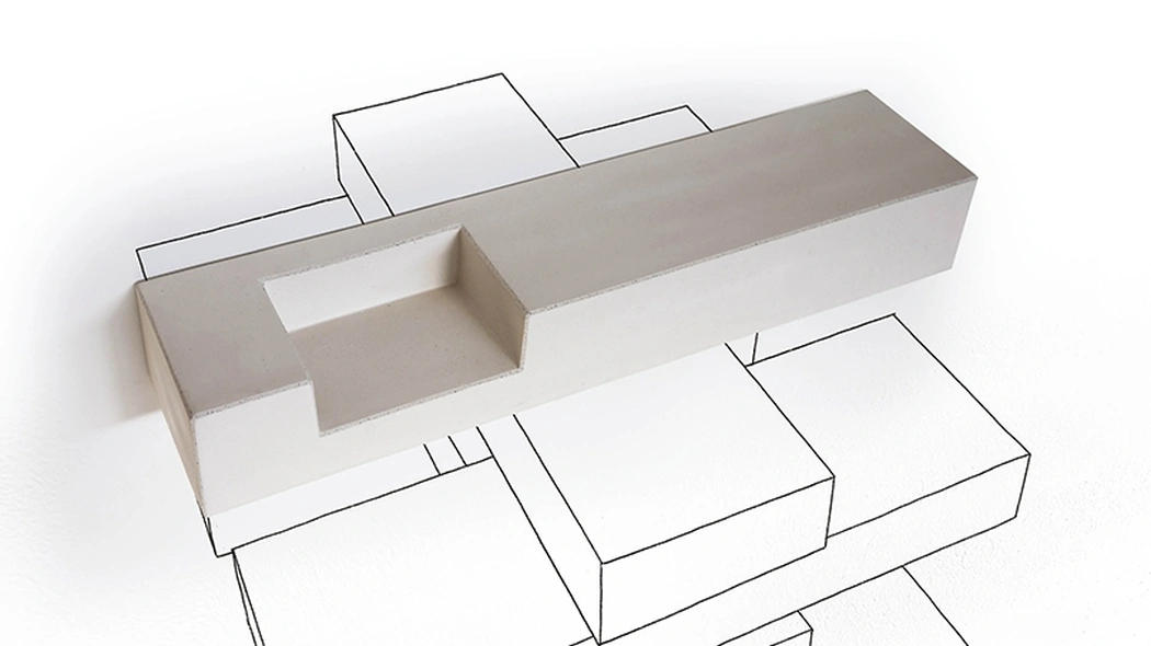 Mensola Concrete in cemento fibrorinforzato di Minotti Italia