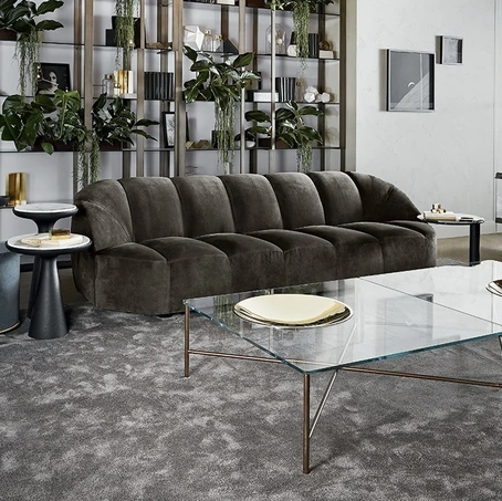 Tavolino in cristallo con piatto in ottone lucido Golden Moon di Gallotti&Radice
