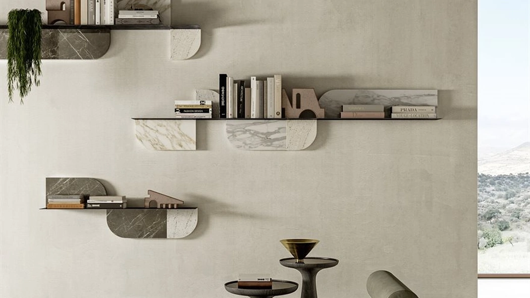 Mensola Roundcut in metallo e marmo di Gallotti&Radice