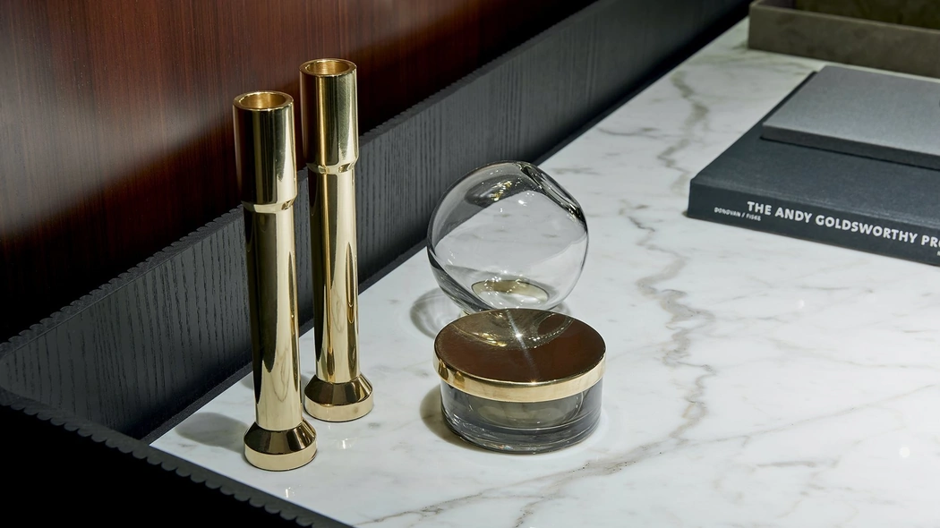 Portacandele Candle Holder in ottone massiccio lucido di Gallotti&Radice