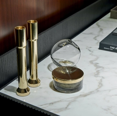 Portacandele Candle Holder in ottone massiccio lucido di Gallotti&Radice