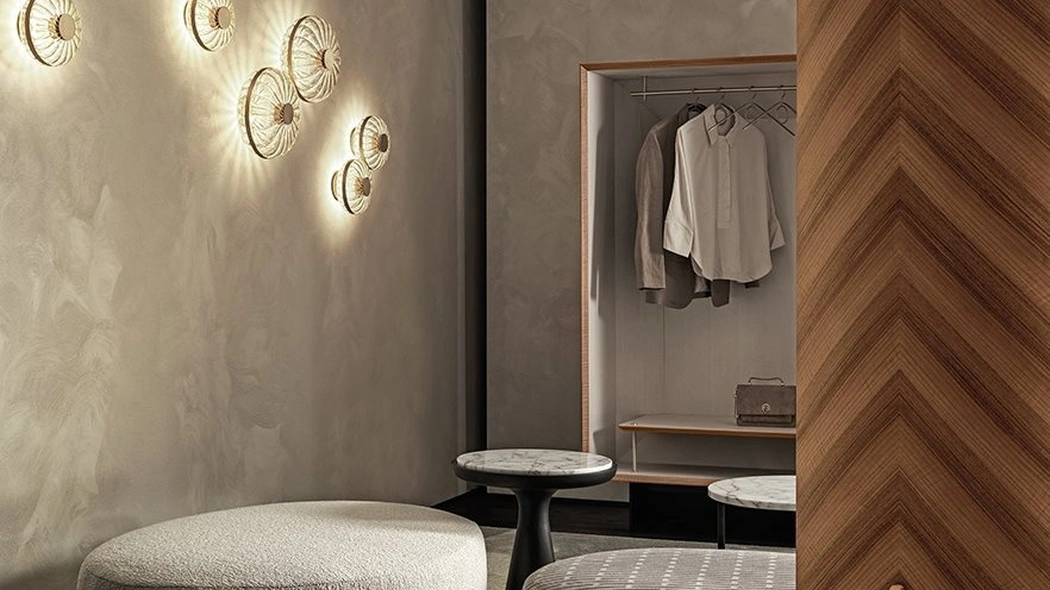 Pouf tondo Audrey in tessuto di Gallotti&Radice