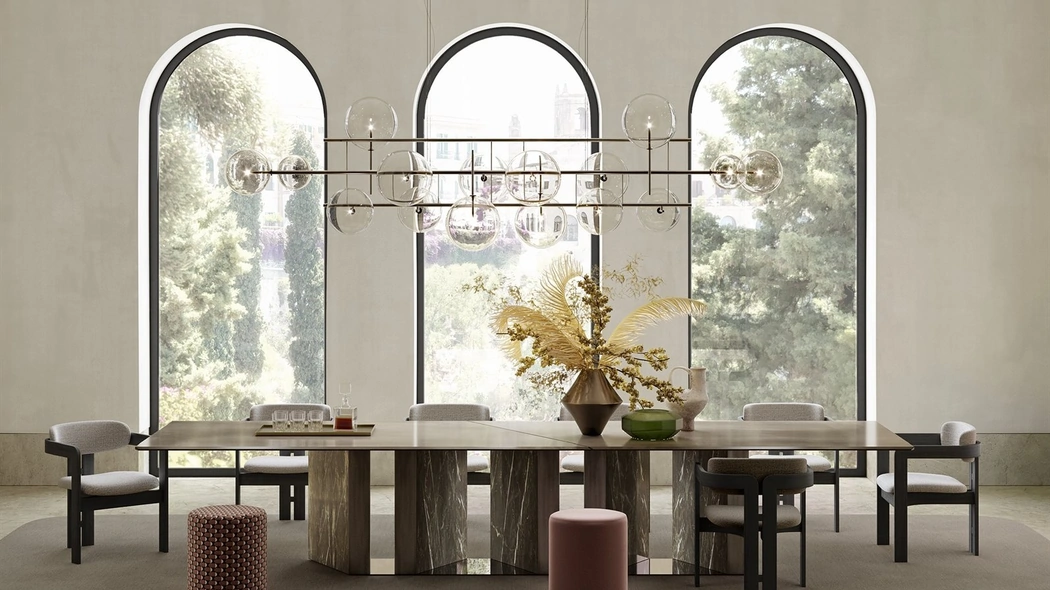 Pouf cilindrico Lou in tessuto di Gallotti&Radice