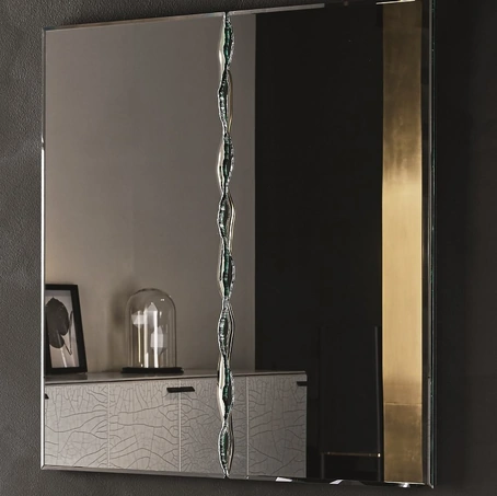 Specchio Niagara con importante bisellatura centrale irregolare eseguita a mano di Gallotti&Radice