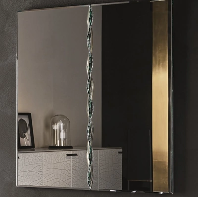 Specchio Niagara con importante bisellatura centrale irregolare eseguita a mano di Gallotti&Radice