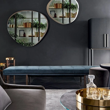 Specchio Zeiss Mirror con cornice in legno laccato di Gallotti&Radice