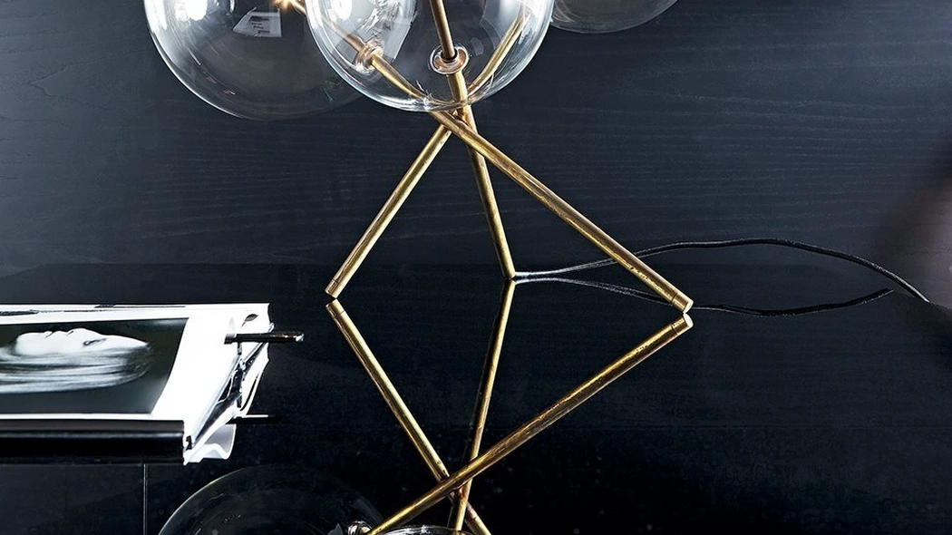 Lampada da tavolo Bolle 3 in cristallo trasparente di Gallotti&Radice
