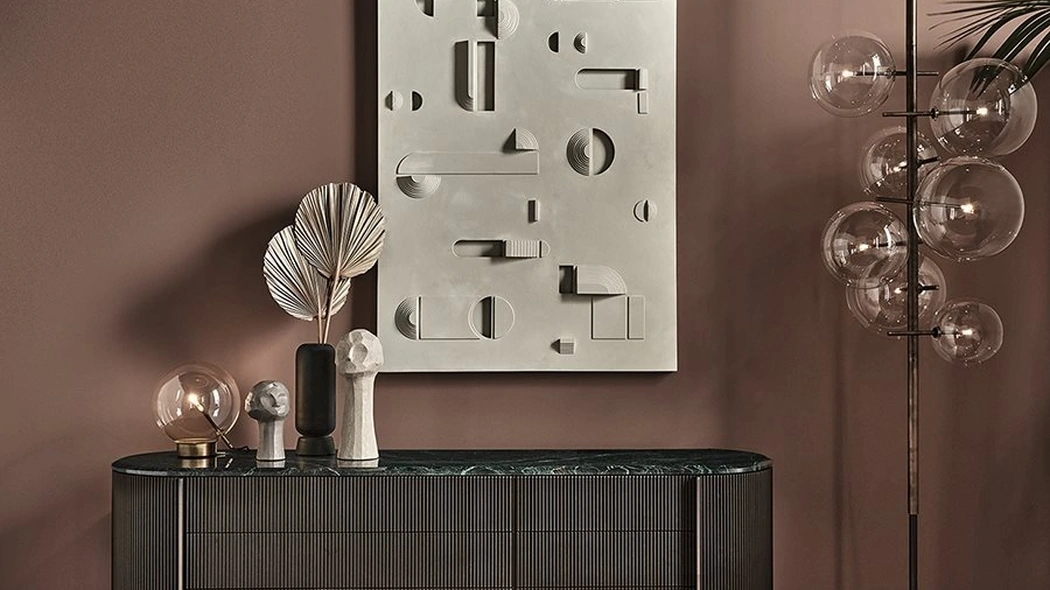 Lampada da terra Bolle Verticale in cristallo trasparente soffiato a bocca con parti metalliche in ottone brunite a mano di Gallotti&Radice