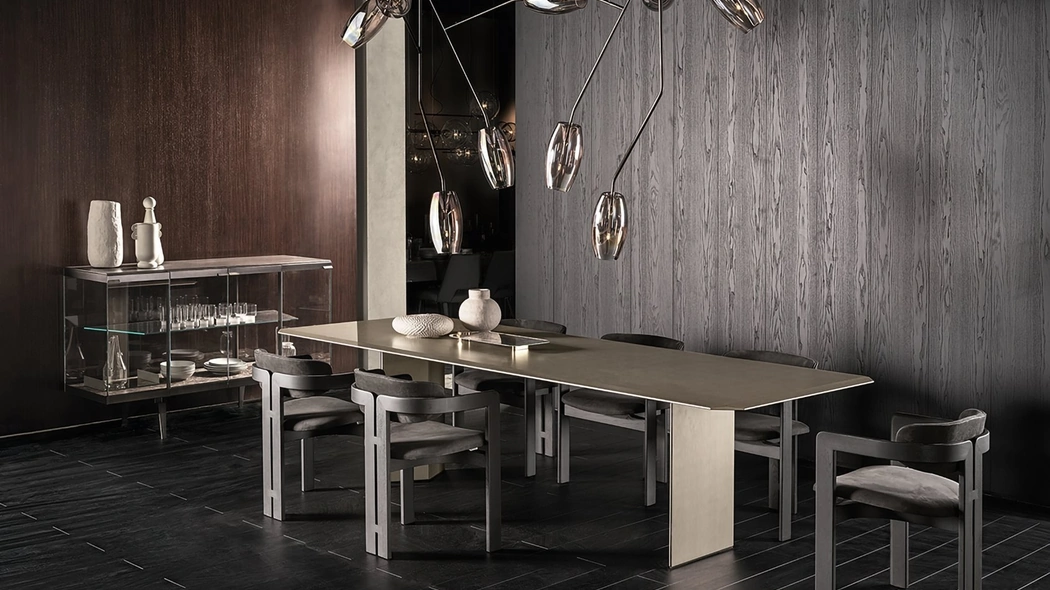 Lampada a sospensione Diantha in cristallo soffiato e parti metalliche di Gallotti&Radice