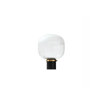 Lampada da tavolo con diffusore in vetro trasparente e satinato e base in metallo finitura Nero e Oro Ghost Tavolo di Midj