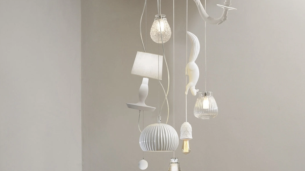 Lampada a sospensione in ceramica e vetro Cluster di Karman