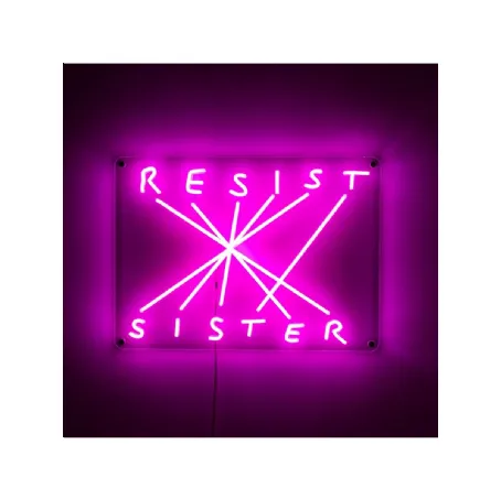 Lampada da parete in acrilico stampato e tubo a led in silicone Resist Sister di Seletti