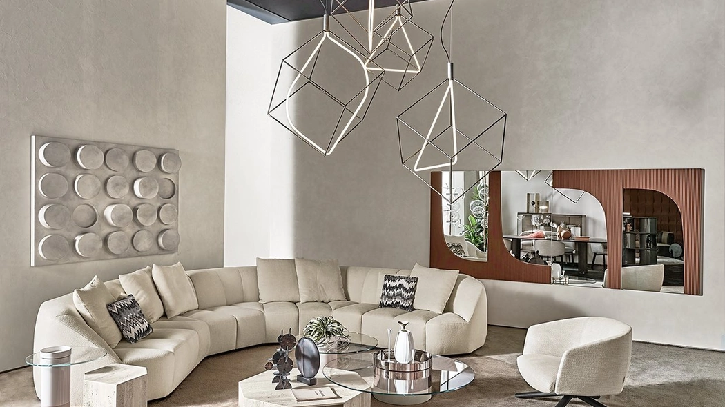 Lampada a sospensione Spectrum in ottone brunito e neon curvato a caldo di Gallotti&Radice