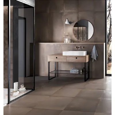 Piastrelle quadrate effetto metallo Betonmetal Copper di Terratinta