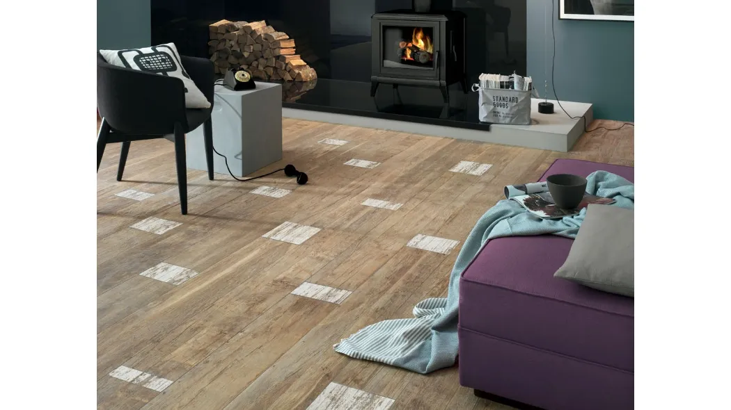 Piastrelle effetto legno vintage Bio Recover Warm Cream di Lea Ceramiche