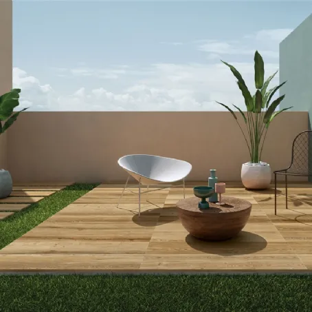 Piastrelle outdoor effetto legno L2 Oak Natural di Lea Ceramiche