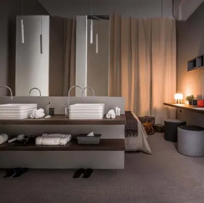 Mobile da Bagno sospeso in rovere termotrattato e laccato opaco 45 14 di Birex