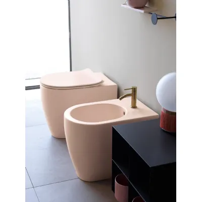 Sanitari da terra in ceramica rosa Antique Pink di Scarabeo