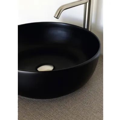 Lavabo rotondo in ceramica Ardesia di Scarabeo