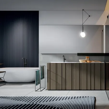 Mobile da Bagno a terra texture Botte anice Chrono 38 4004 di Edoné