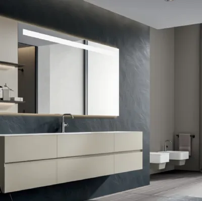Mobile da Bagno sospeso in laccato opaco ecrù Chrono 38 4005 di Edoné