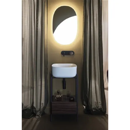 Mobile da Bagno con piano e cassetto in legno Diva 01 di Scarabeo