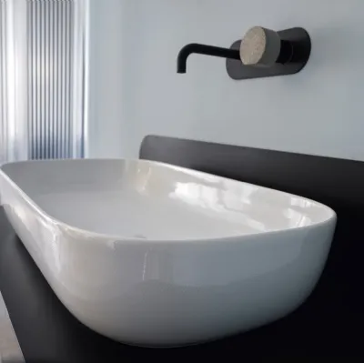 Lavabo in ceramica con grafica a pois Full Pois 02 di Scarabeo
