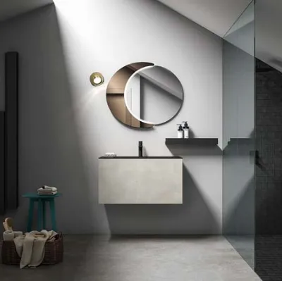 Mobile da bagno sospeso in laccato effetto resina Hosoi 02 di Birex