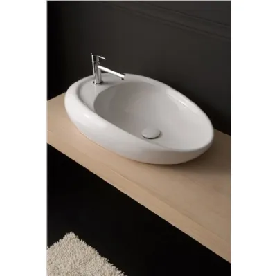 Lavabo da appoggio Moai 71R di Scarabeo