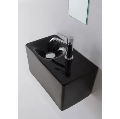 Lavabo in ceramica di colore nero Night di Scarabeo