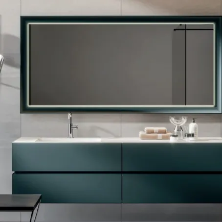 Mobile da Bagno sospeso in laccato pavone opaco Nike 005 di Edoné