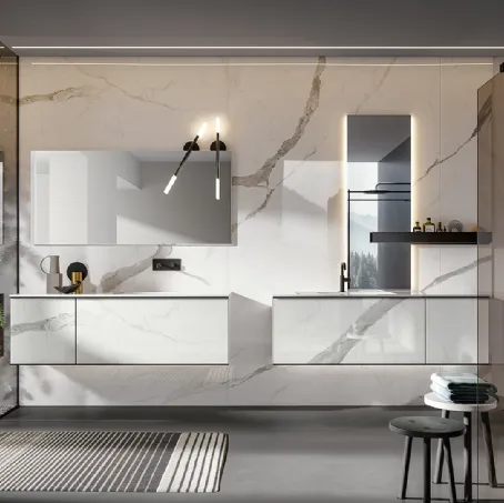 Mobile da Bagno Rea finitura effetto Marmo lucido di Edoné
