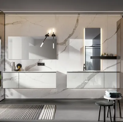 Mobile da Bagno Rea finitura effetto Marmo lucido di Edoné