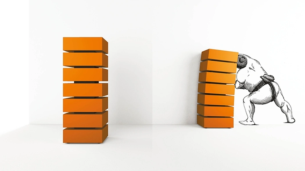 Cassettiera NYC & Pisa in legno laccato di Minotti Italia
