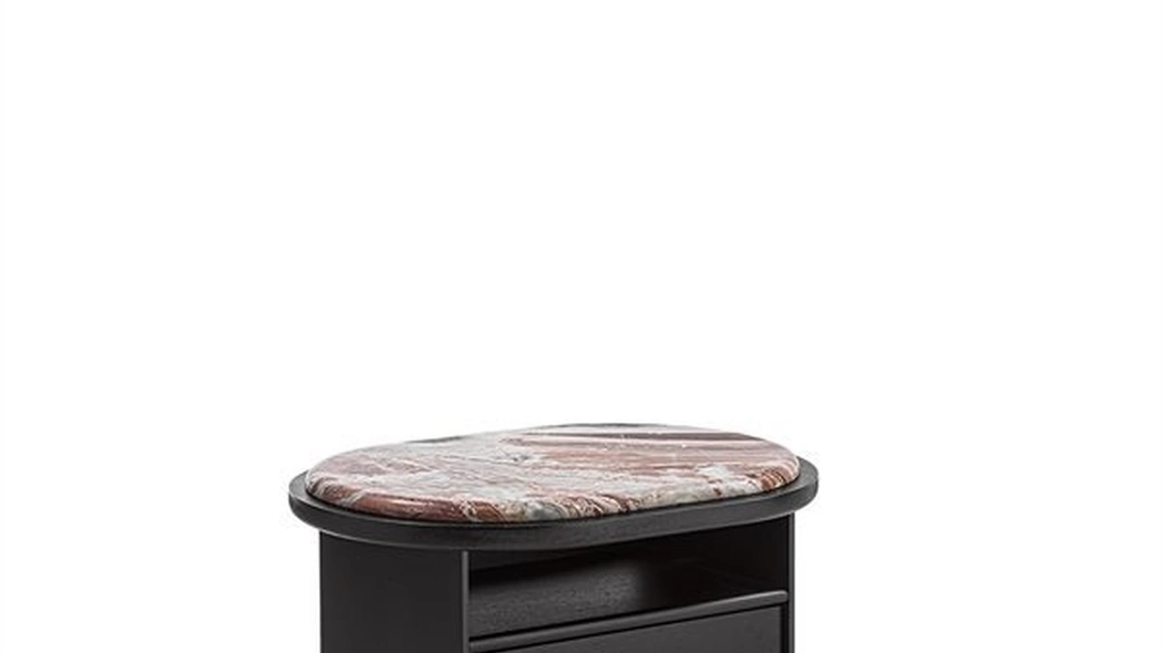 Comodino in legno con top in marmo Sensei Night di Gallotti&Radice