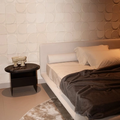Comodino in legno con top in marmo Sensei Night di Gallotti&Radice