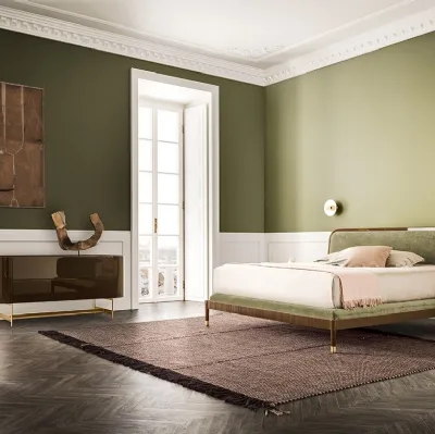 Letto con testiera in tessuto imbottito Amante di Pianca
