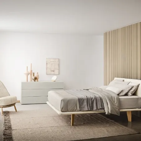 Letto in tessuto con testiera Filo di Pianca