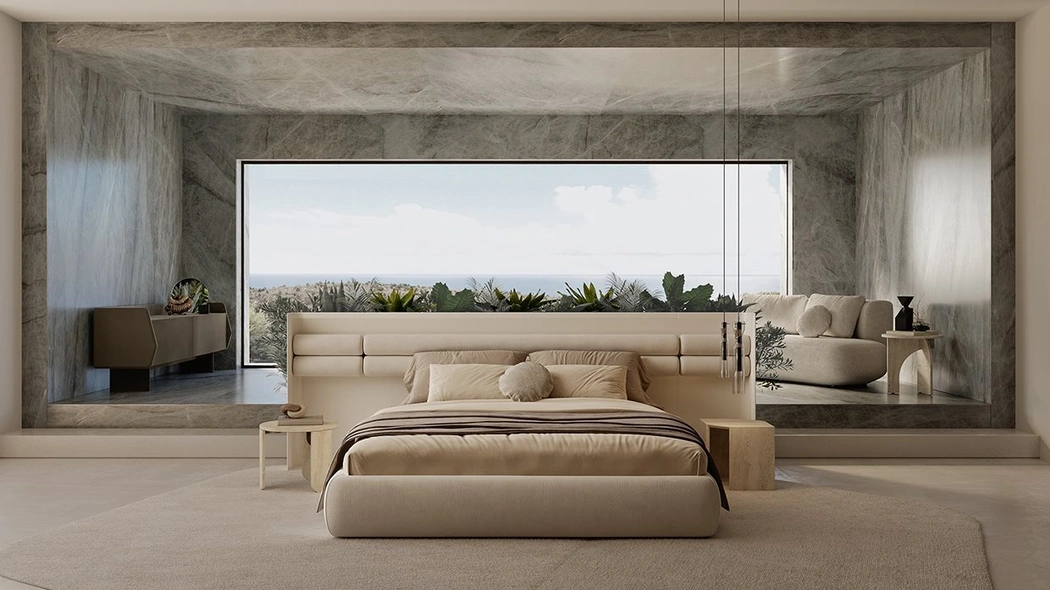 Letto in legno e pelle Sunrise di Gallotti&Radice