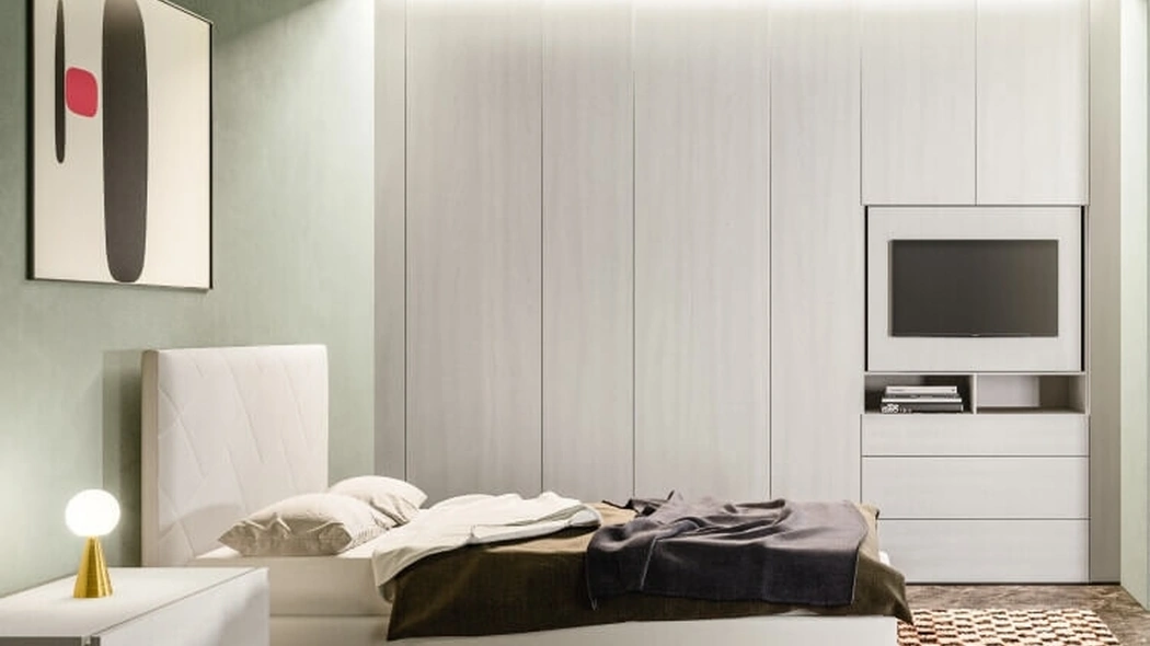 Letto con testiera in tessuto imbottito Icon Big di Zalf