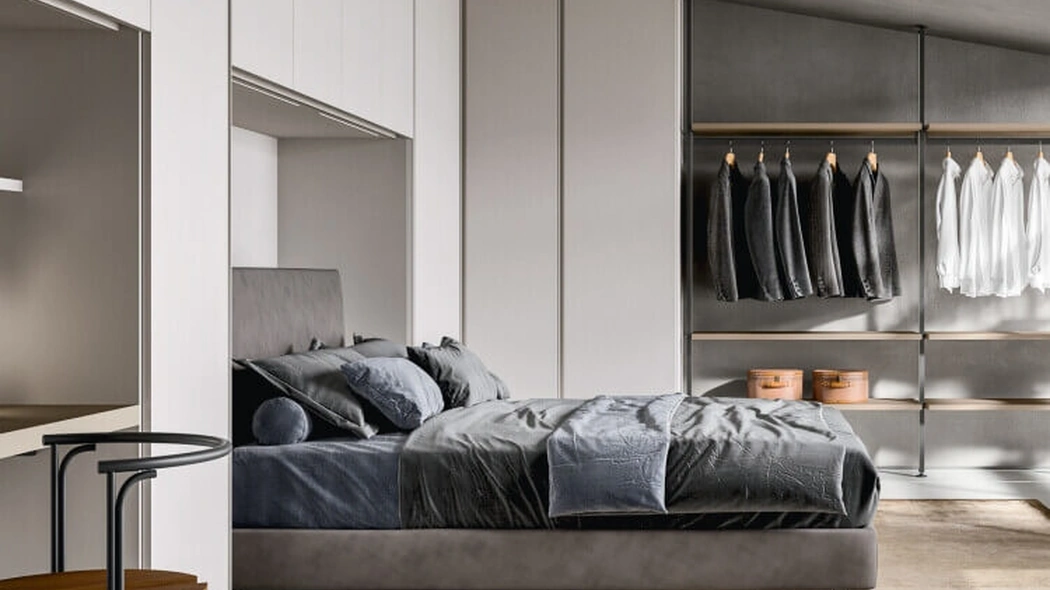 Letto in tessuto con testiera Luk Big di Zalf