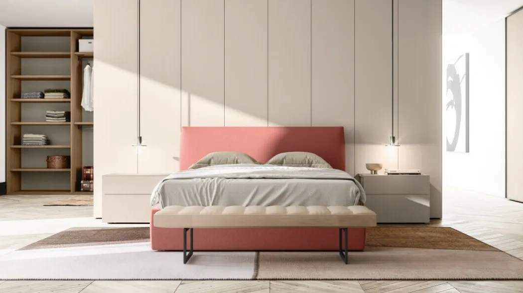 Letto in tessuto imbottito Slim di Zalf