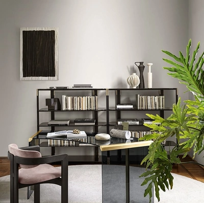 Libreria componibile in metallo e vetro Syil di Gallotti&Radice