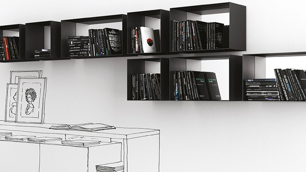 Libreria componibile sospesa Barra - Tasto di Minotti Italia