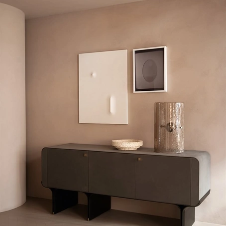 Madia Stami Sideboard in legno rivestito in pelle di Gallotti&Radice